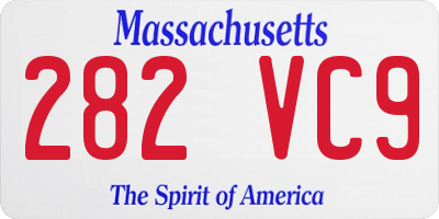 MA license plate 282VC9