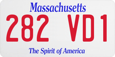 MA license plate 282VD1