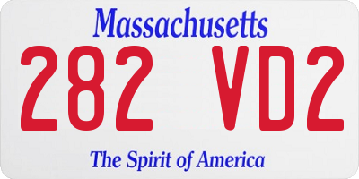 MA license plate 282VD2