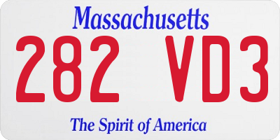 MA license plate 282VD3