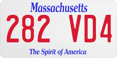 MA license plate 282VD4