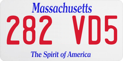 MA license plate 282VD5