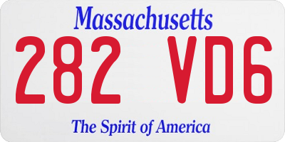 MA license plate 282VD6