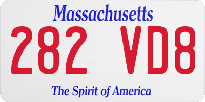 MA license plate 282VD8