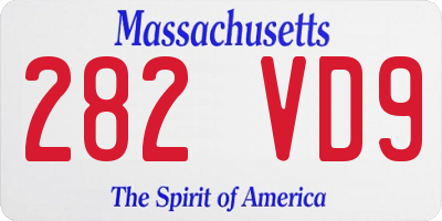 MA license plate 282VD9