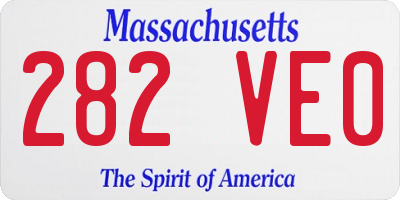 MA license plate 282VE0