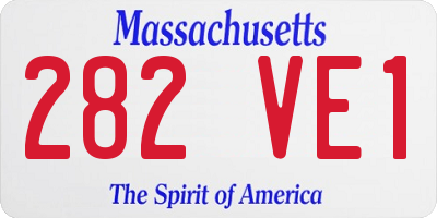 MA license plate 282VE1