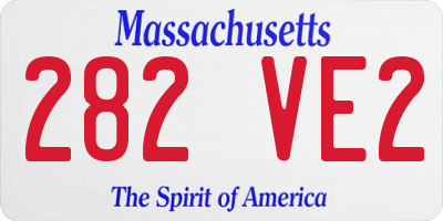 MA license plate 282VE2