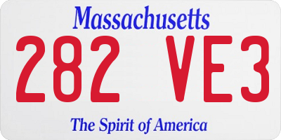 MA license plate 282VE3