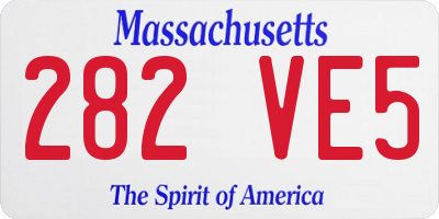 MA license plate 282VE5