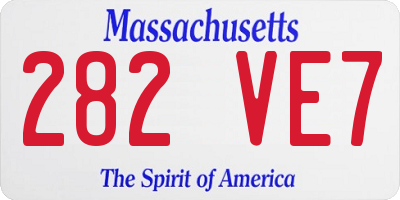 MA license plate 282VE7