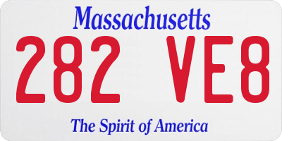 MA license plate 282VE8