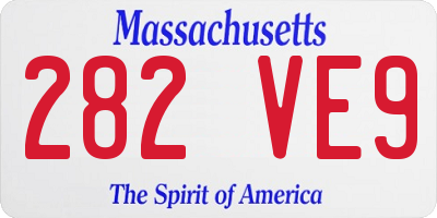 MA license plate 282VE9