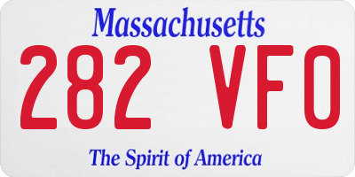 MA license plate 282VF0