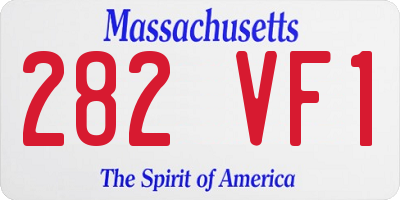 MA license plate 282VF1