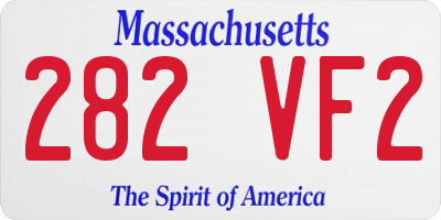MA license plate 282VF2