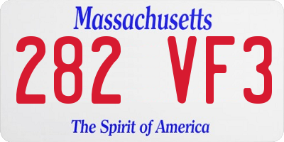 MA license plate 282VF3