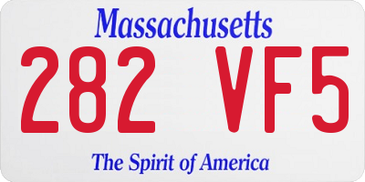 MA license plate 282VF5