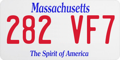 MA license plate 282VF7