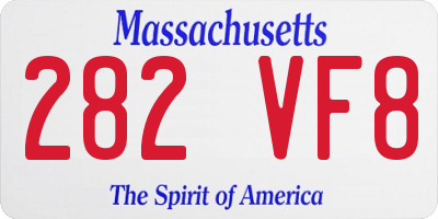MA license plate 282VF8