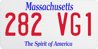 MA license plate 282VG1