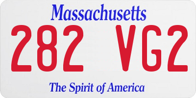 MA license plate 282VG2