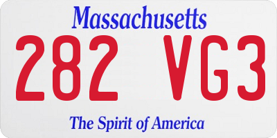 MA license plate 282VG3