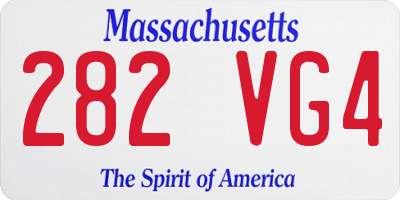 MA license plate 282VG4
