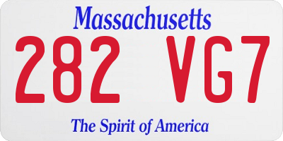 MA license plate 282VG7