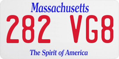 MA license plate 282VG8