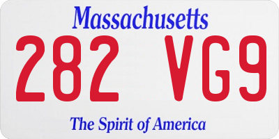 MA license plate 282VG9