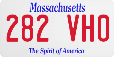 MA license plate 282VH0