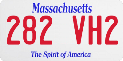 MA license plate 282VH2