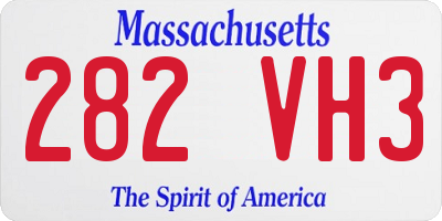 MA license plate 282VH3