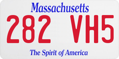 MA license plate 282VH5