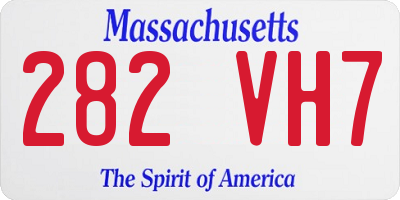 MA license plate 282VH7