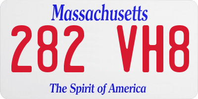 MA license plate 282VH8