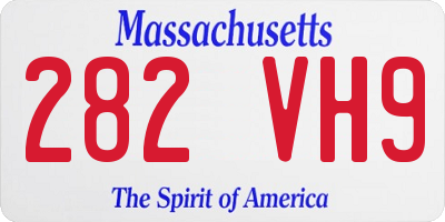 MA license plate 282VH9