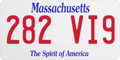 MA license plate 282VI9
