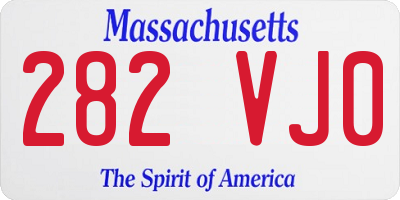 MA license plate 282VJ0