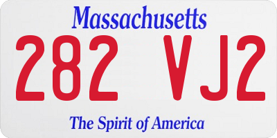 MA license plate 282VJ2