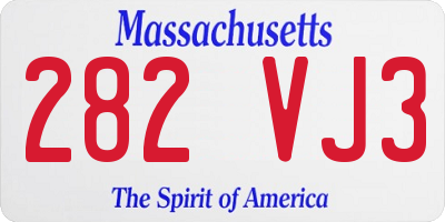 MA license plate 282VJ3