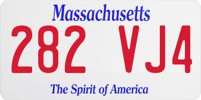 MA license plate 282VJ4