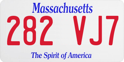 MA license plate 282VJ7