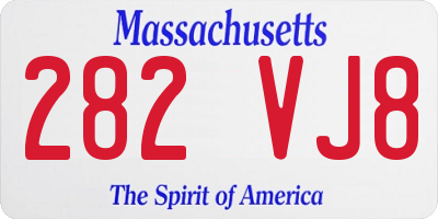 MA license plate 282VJ8