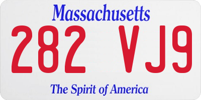 MA license plate 282VJ9