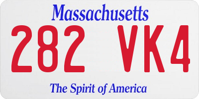 MA license plate 282VK4