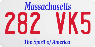 MA license plate 282VK5