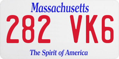 MA license plate 282VK6