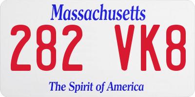 MA license plate 282VK8